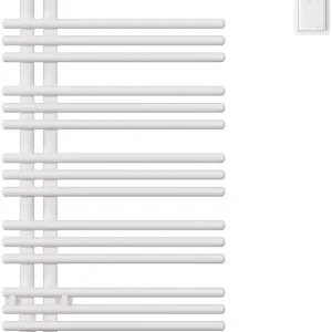 Solde Radiateur de bain Zehnder Yucca Asym Blanc mat Résistance électrique à gauche
